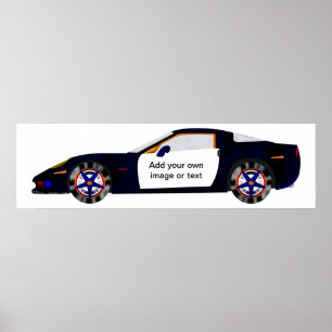 De auto van de Politie van het concept - voeg uw e Poster
