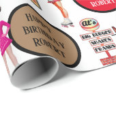 De auto van de Retro van 1950 is persoonlijk geper Cadeaupapier (Rol Hoek)