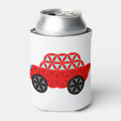 De auto van het leven - heilige vormen A3, rood. Blikjeskoeler (Blikje Voorkant)