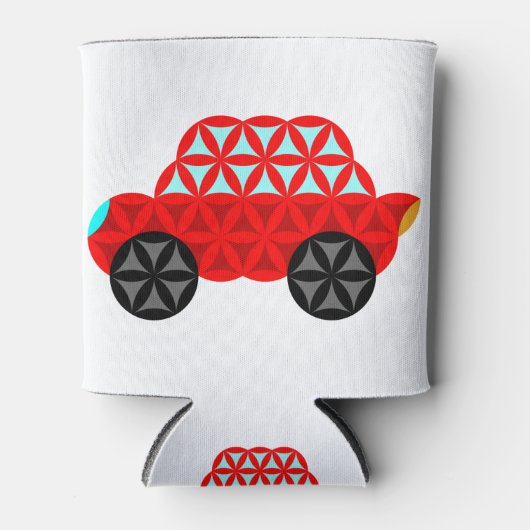 De auto van het leven - heilige vormen A3, rood. Blikjeskoeler (Voorkant)