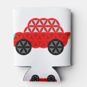 De auto van het leven - heilige vormen A3, rood. Blikjeskoeler (Achterkant)