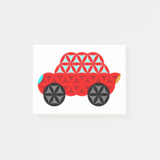 De auto van het leven - heilige vormen A3, rood. Post-it® Notes (Voorkant)