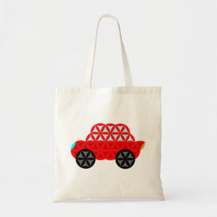 De auto van het leven - heilige vormen A3, rood. Tote Bag