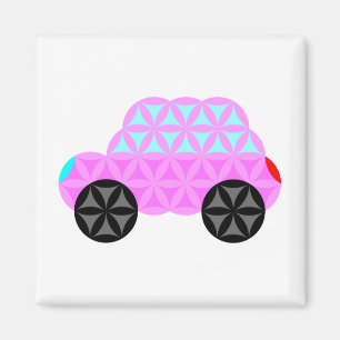 De auto van het leven - heilige vormen A3.roze. Magneet