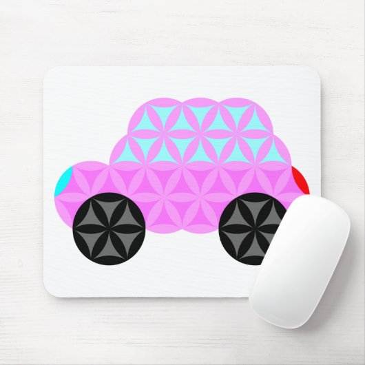 De auto van het leven - heilige vormen A3.roze. Muismat (Met muis)