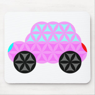 De auto van het leven - heilige vormen A3.roze. Muismat