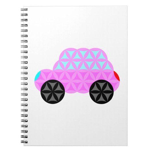 De auto van het leven - heilige vormen A3.roze. Notitieboek (Voorkant)