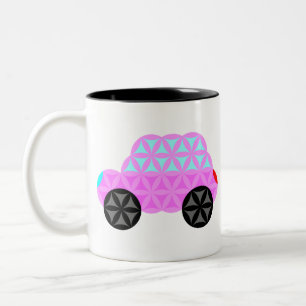 De auto van het leven - heilige vormen A3.roze. Tweekleurige Koffiemok