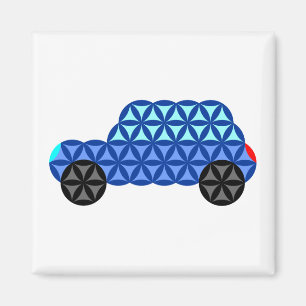 De auto van het leven - heilige vormen B1, blauw. Magneet