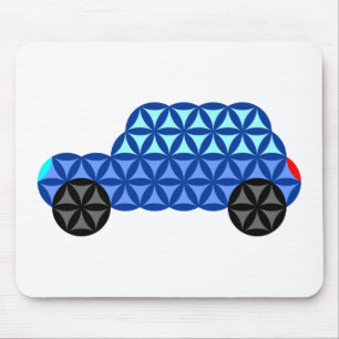 De auto van het leven - heilige vormen B1, blauw. Muismat