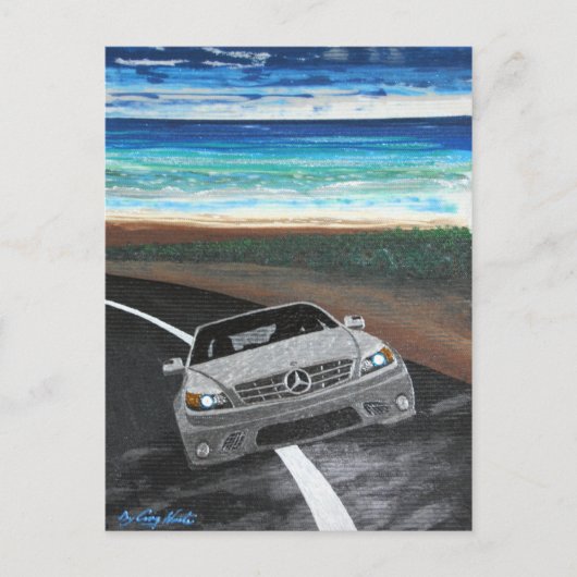 De auto voor Fred Briefkaart (Voorkant)