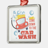 De auto was metalen ornament (Links)