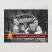 De auto Zwart-witte Gouden Kerstboom van de Foto Briefkaart (Voorkant)