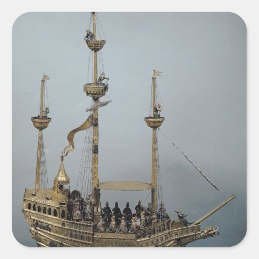 De automatische klok Charles V Vierkante Sticker (Voorkant)