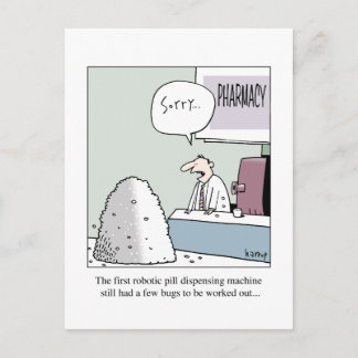 De automatische pil-dispenser briefkaart