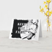 De autoped houdt het Geloof Kaart (Gele Bloem)