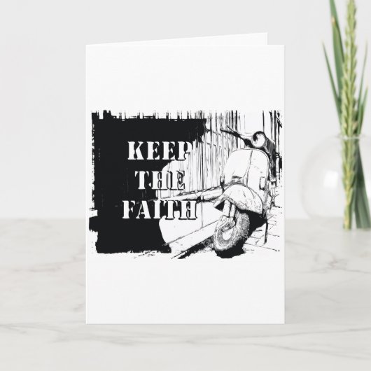 De autoped houdt het Geloof Kaart (Voorkant)