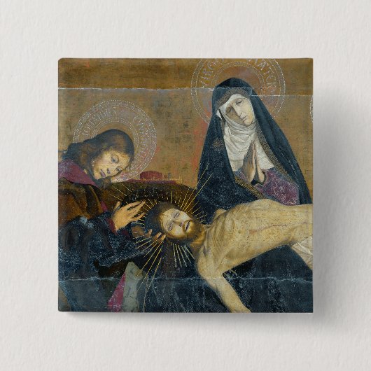 De Avignon Pieta, 1450-60 Vierkante Button 5,1 Cm (Voorkant)