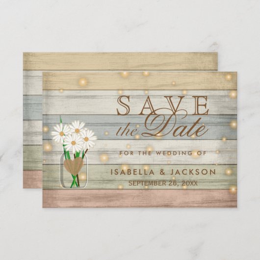 De avond bewaart het Ontwerp van de Datum Save The Date (Voorkant / Achterkant)