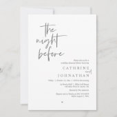 De avond ervoor, bruiloft repetitie diner kaart (Voorkant)