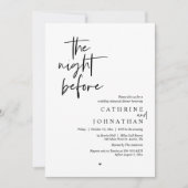 De avond ervoor, bruiloft repetitie diner kaart (Voorkant)