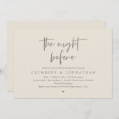 De avond ervoor, bruiloft repetitie diner kaart (Voorkant / Achterkant)