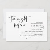 De avond ervoor, bruiloft repetitie diner kaart (Voorkant)