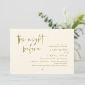 De avond ervoor, bruiloft repetitie diner kaart (Staand voorkant)