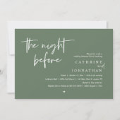De avond ervoor, bruiloft repetitie diner kaart (Voorkant)