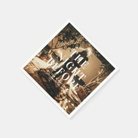 De avond ervoor. Elegante minimalistische bruiloft Servet (Hoek)