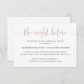 De avond ervoor. Gouden eenvoudige repetitie diner Kaart (Voorkant / Achterkant)