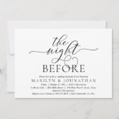 De avond ervoor, klassiek bruiloft repetitie diner kaart (Voorkant)