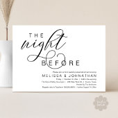 De avond ervoor, klassiek bruiloft repetitie diner kaart