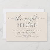 De avond ervoor, klassiek bruiloft repetitie diner kaart (Voorkant)