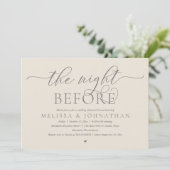De avond ervoor, klassiek bruiloft repetitie diner kaart (Staand voorkant)