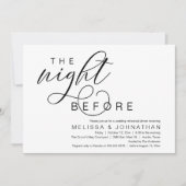 De avond ervoor, klassiek bruiloft repetitie diner kaart (Voorkant)