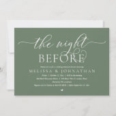 De avond ervoor, klassiek bruiloft repetitie diner kaart (Voorkant)