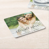 De avond ervoor met foto repetitie diner kartonnen onderzetters (Schuin)