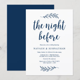 De avond ervoor, Navy Blue, Wed Repetitie Diner Kaart