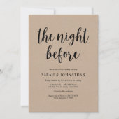 De avond ervoor, Oefendiner voor het bruiloft Kaart (Voorkant)