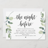 De avond ervoor, repetitie diner, eucalyptus kaart (Voorkant)