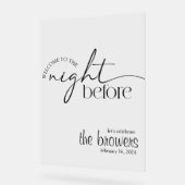 De avond ervoor, repetitiediner, bruiloft acryl bord (Hoek)