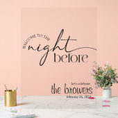 De avond ervoor, repetitiediner, bruiloft acryl bord (Huwelijk)