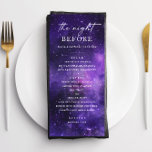 De avond ervoor. Ruimte bruiloft repetitie diner Menu<br><div class="desc">"De avond ervoor" Paarse ruimte bruiloft repetitie diner menu. Neem contact met me op als je nog meer objecten nodig hebt.</div>