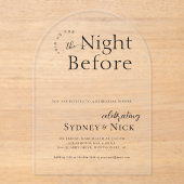 De avond ervoor | Wedding repetitie diner Acryl Uitnodigingen (Voorkant)