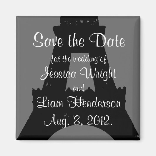 De avond in Parijs sparen de Datum Magneet (Voorkant)