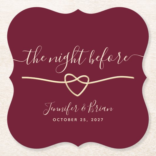 De avond voor Bourgondië repetitie diner Kartonnen Onderzetters (Voorkant)