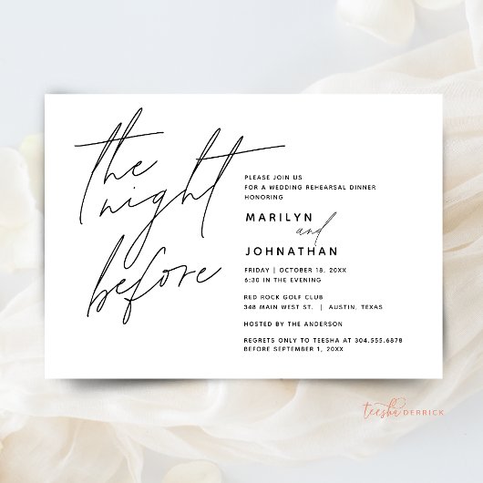 De avond voor bruiloft repetitie diner feest t1 kaart