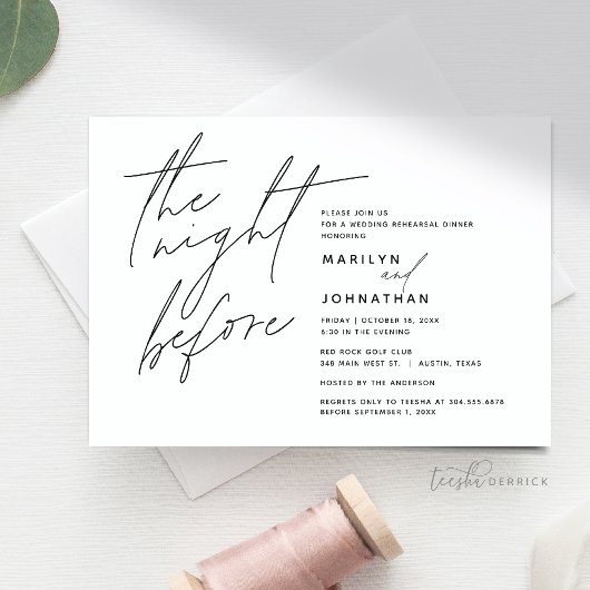 De avond voor bruiloft repetitie diner feest t1 kaart