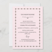  de avond voor bruiloft repetitie diner kaart (Voorkant)